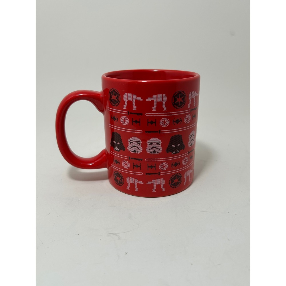 Star Wars Red Fair Isle Ugly Sweater Style Ceramic Coffee Mug Vandor Darth Vader